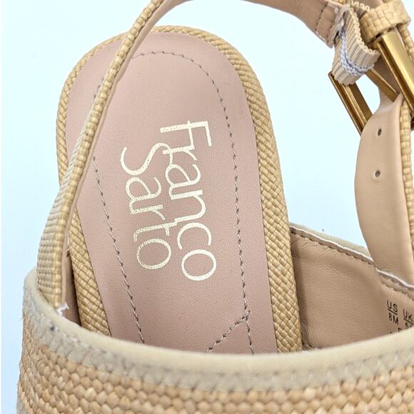 Franco Sarto Buco Heeled Sandals Women's Ankle Strap Natural Size US8 EU38.5 - Picture 12 of 12